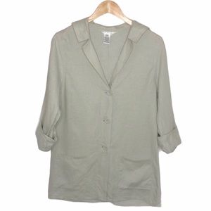 Max Studio 100% Linen Hooded Khaki Blazer Size S